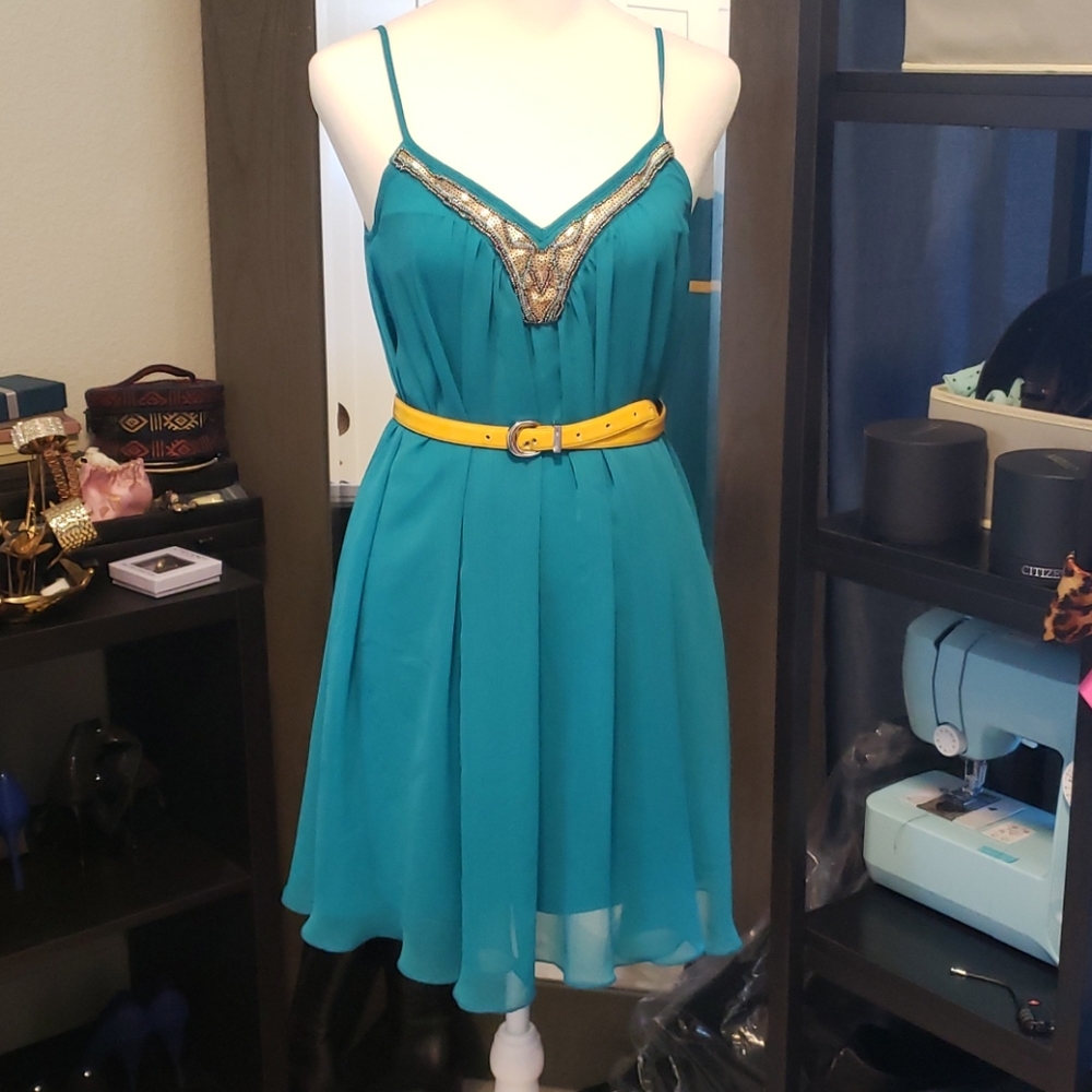 Express turquoise dress